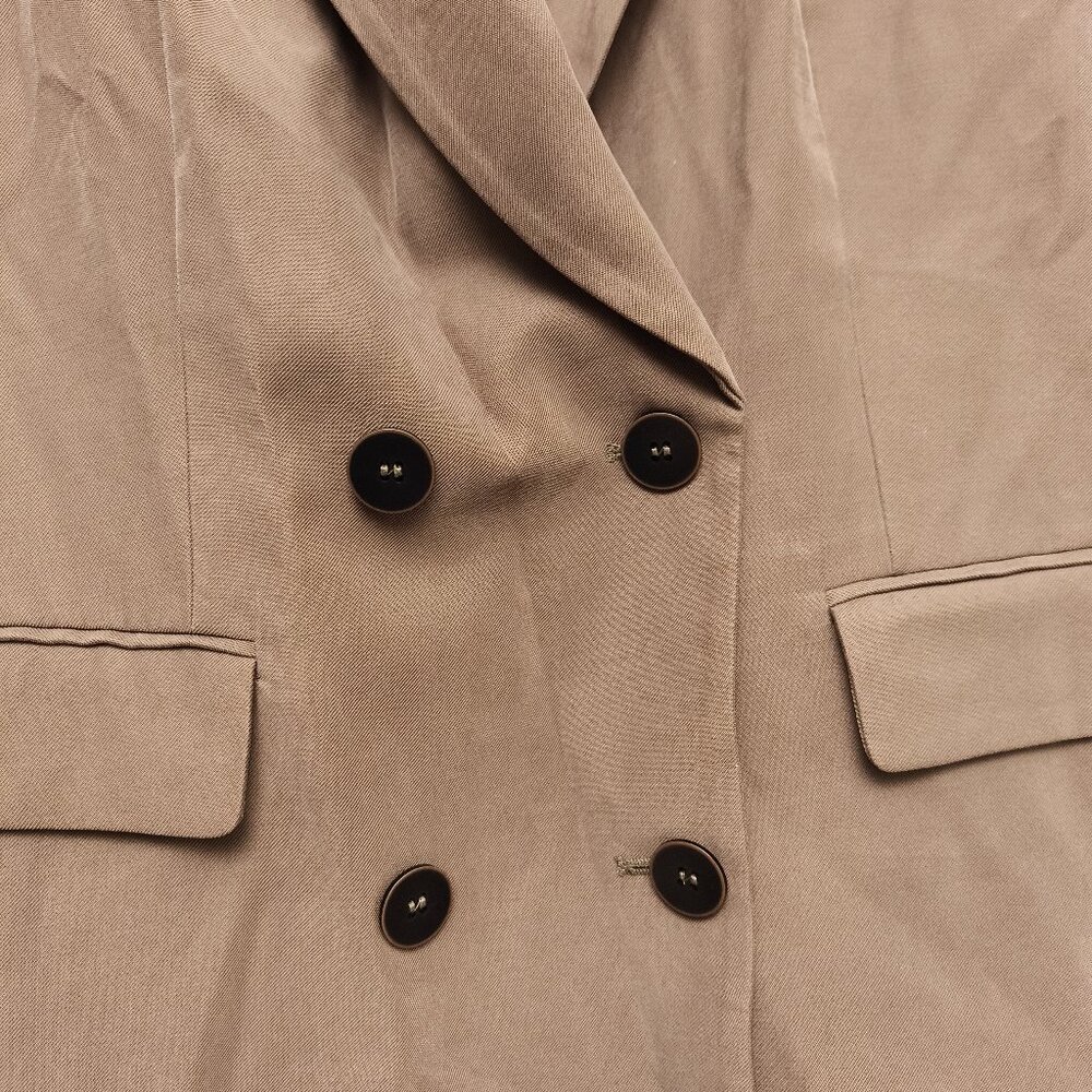Boss Babe Fit- Zara NWOT Olive Green DBL Breasted Blazer - Picture 3 of 6
